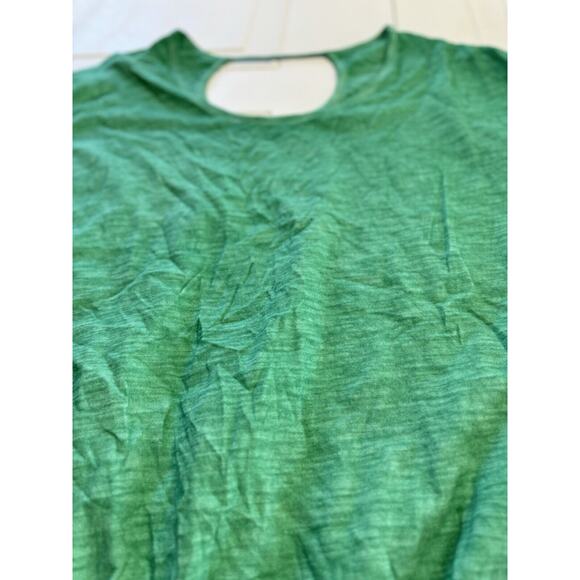 Lane Bryant Green Pullover Top Flutter Sleeve Sleeveless Sz 14/16 100% Cotton - Picture 2 of 5